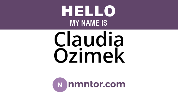 Claudia Ozimek