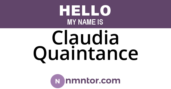 Claudia Quaintance