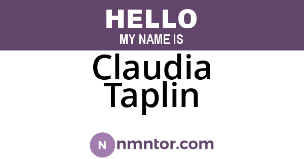 Claudia Taplin