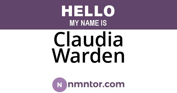 Claudia Warden