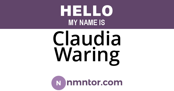 Claudia Waring