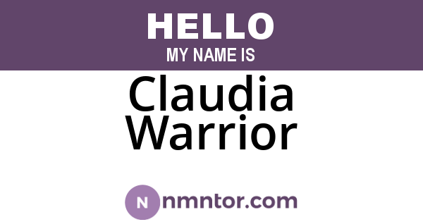 Claudia Warrior