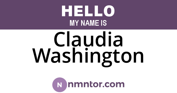 Claudia Washington