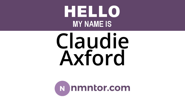 Claudie Axford