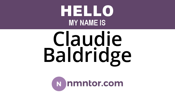 Claudie Baldridge