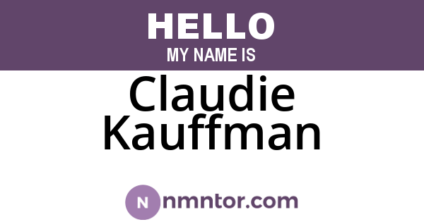 Claudie Kauffman