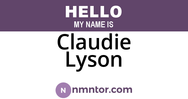 Claudie Lyson