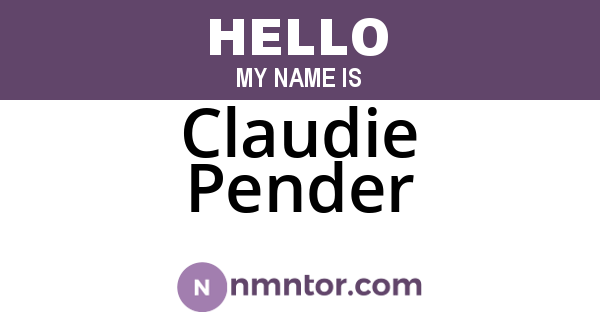 Claudie Pender