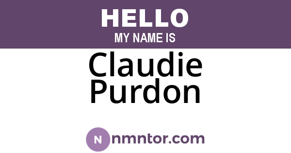 Claudie Purdon