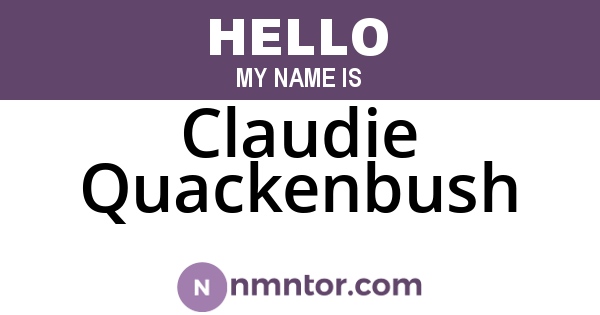 Claudie Quackenbush