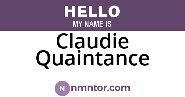 Claudie Quaintance
