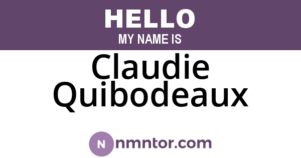 Claudie Quibodeaux