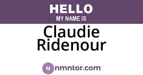 Claudie Ridenour