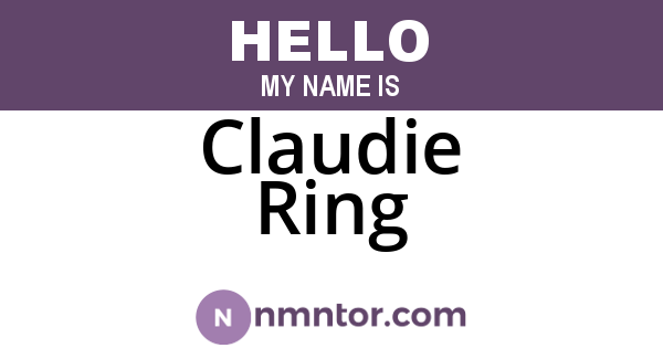 Claudie Ring