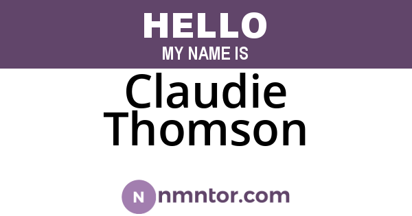 Claudie Thomson