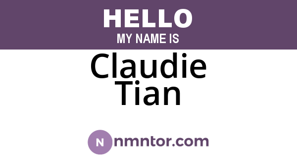 Claudie Tian