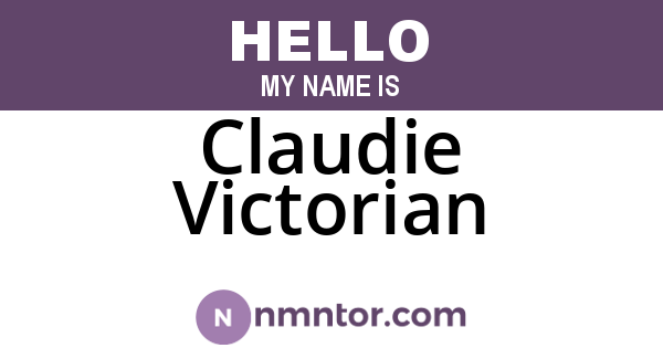 Claudie Victorian