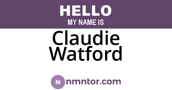 Claudie Watford