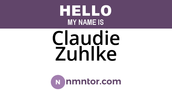 Claudie Zuhlke