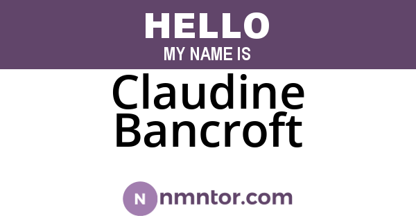 Claudine Bancroft
