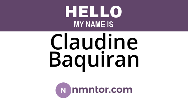 Claudine Baquiran