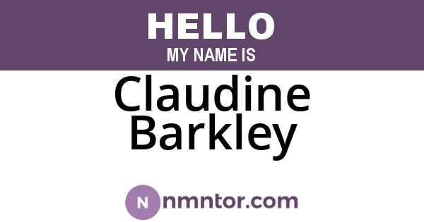 Claudine Barkley