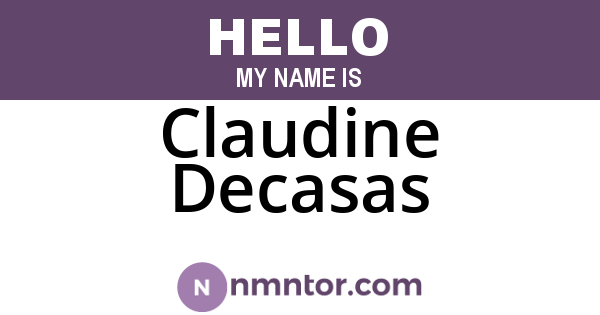 Claudine Decasas