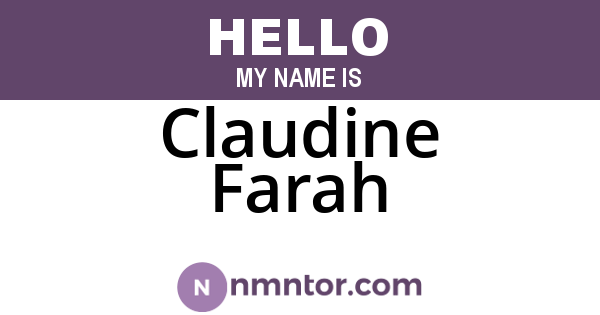 Claudine Farah