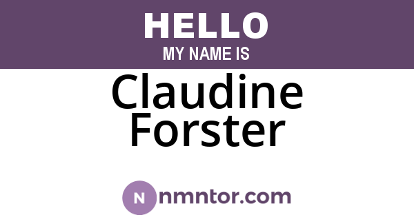 Claudine Forster