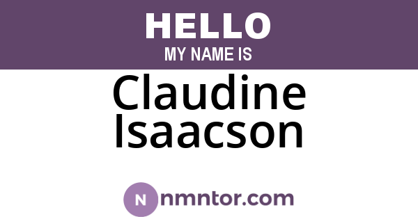 Claudine Isaacson