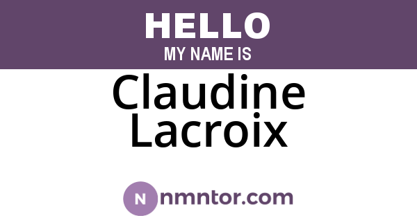 Claudine Lacroix