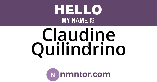 Claudine Quilindrino