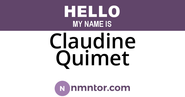 Claudine Quimet