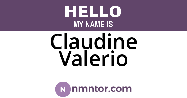 Claudine Valerio