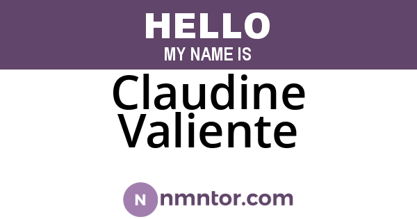 Claudine Valiente