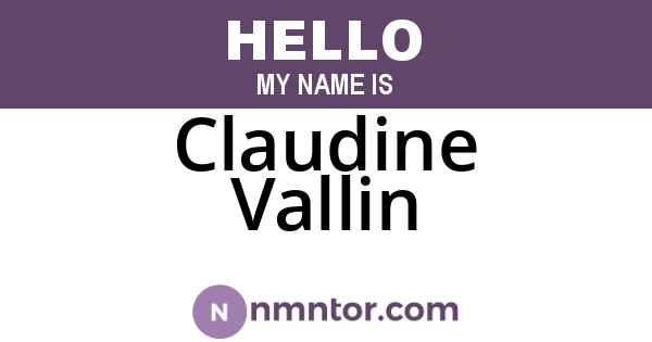 Claudine Vallin