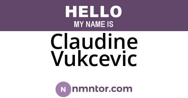 Claudine Vukcevic