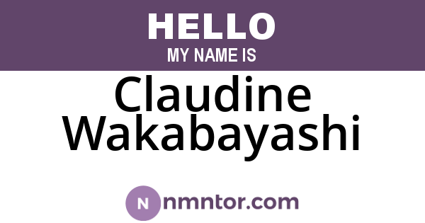 Claudine Wakabayashi