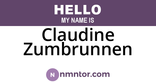 Claudine Zumbrunnen