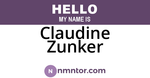 Claudine Zunker