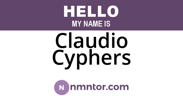 Claudio Cyphers