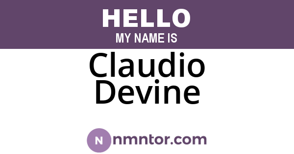 Claudio Devine
