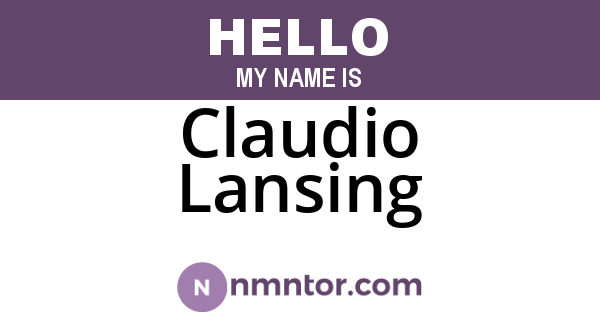Claudio Lansing
