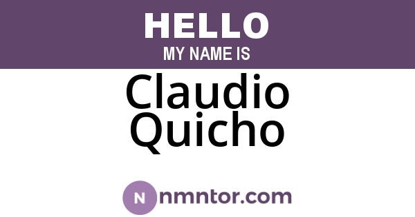 Claudio Quicho