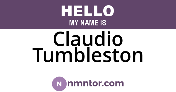 Claudio Tumbleston