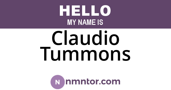Claudio Tummons