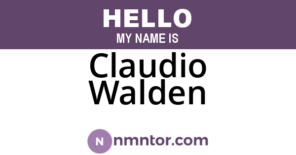 Claudio Walden