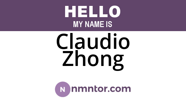 Claudio Zhong