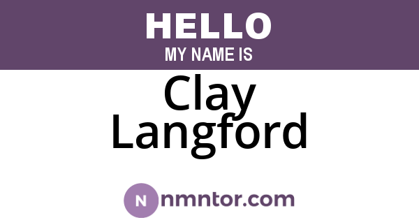 Clay Langford