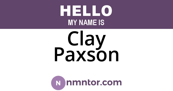 Clay Paxson